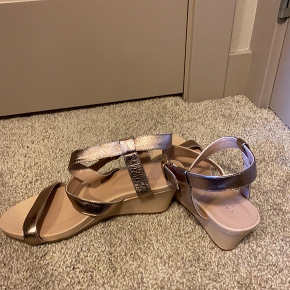 Kurt Geiger Carvela Champagne Wedges Sandals - Picture 6 of 9